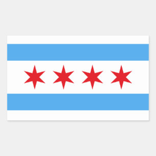 Chicago Illinois Flag Rechteckiger Aufkleber