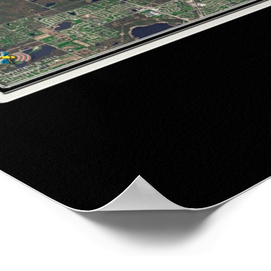 Chicago Illinois From Space Satellite Map Poster (Ecke)