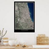 Chicago Illinois From Space Satellite Map Poster (Küche)