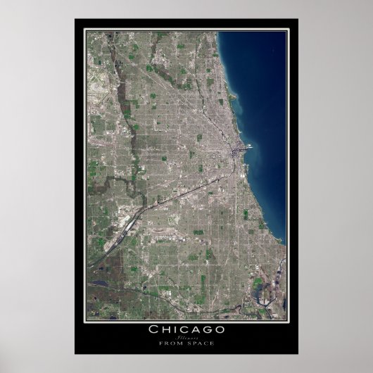 Chicago Illinois From Space Satellite Map Poster (Vorne)