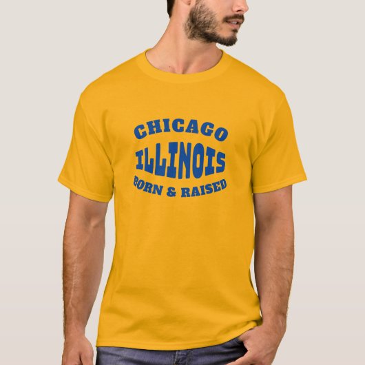 Chicago Illinois Geborener und aufgewachsener T - T-Shirt (Vorderseite)
