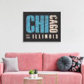 Chicago, Illinois | Grafikkarte Leinwanddruck (Insitu (Wohnzimmer))
