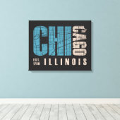 Chicago, Illinois | Grafikkarte Leinwanddruck (Insitu (Holzboden))