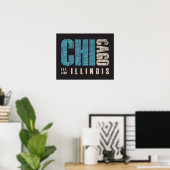 Chicago, Illinois | Grafikkarte Poster (Heimbüro)
