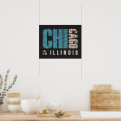 Chicago, Illinois | Grafikkarte Poster (Küche)