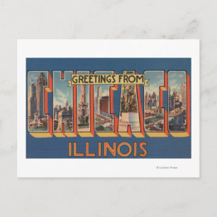 Chicago, Illinois - Großbuchstaben - Szenen 2 Postkarte