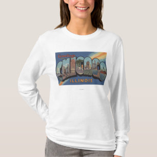 Chicago, Illinois - große Buchstabe-Szenen T-Shirt