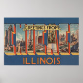 Chicago, Illinois - Große Buchstabenszenen Poster (Vorne)
