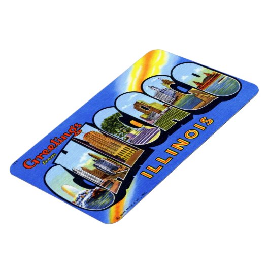 Chicago Illinois IL Large Letter Postcard Magnet (Linke Seite)