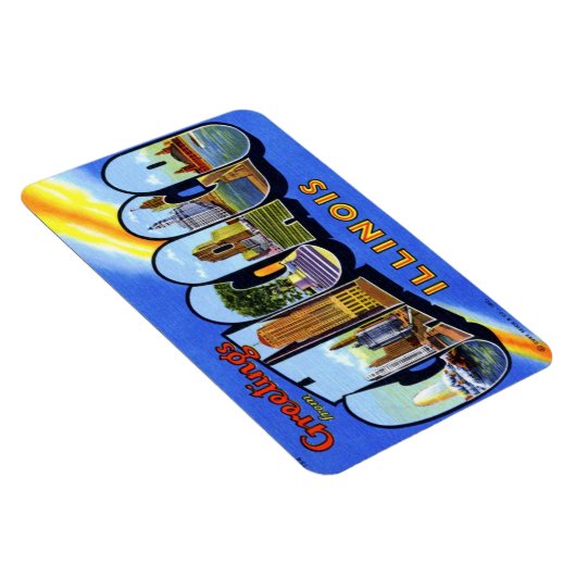 Chicago Illinois IL Large Letter Postcard Magnet (Rechte Seite)