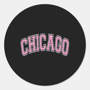 Chicago Illinois Il Varsity Style K Text Runder Aufkleber