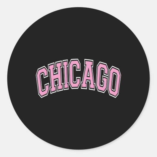 Chicago Illinois Il Varsity Style K Text Runder Aufkleber (Vorderseite)