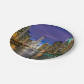 Chicago Illinois in der Nacht Pappteller (Schrägansicht)