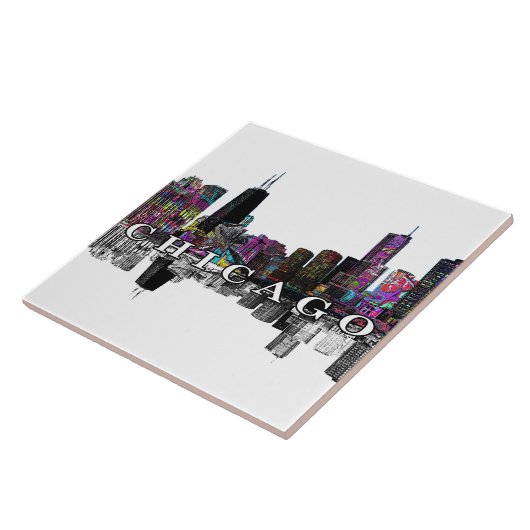 Chicago, Illinois in Graffiti Fliese (Seite)