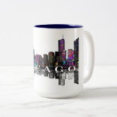 Chicago, Illinois in Graffiti Zweifarbige Tasse (VorderseiteRechts)