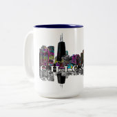 Chicago, Illinois in Graffiti Zweifarbige Tasse (Vorderseite Links)