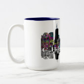 Chicago, Illinois in Graffiti Zweifarbige Tasse (Links)