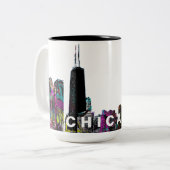 Chicago, Illinois in Graffiti Zweifarbige Tasse (Vorderseite Links)