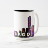 Chicago, Illinois in Graffiti Zweifarbige Tasse (VorderseiteRechts)