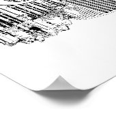 Chicago, Illinois in Schwarz und Weiß Poster (Ecke)