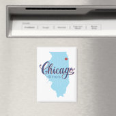 Chicago Illinois Karte Magnet (In Situ (Geschirrspüler))