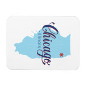 Chicago Illinois Karte Magnet (Horizontal)