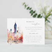 Chicago Illinois Landscape Wedding Reception Begleitkarte (Stehend Vorderseite)