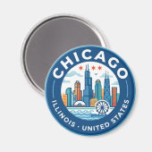 Chicago Illinois Magnet (Vorderseite/Rückseite)