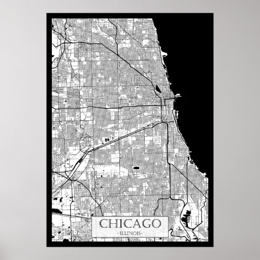 Chicago Illinois Map Poster (Vorne)