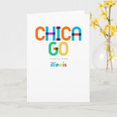 Chicago Illinois Mid Century, Pop Art, Karte (Gelbe Blume)