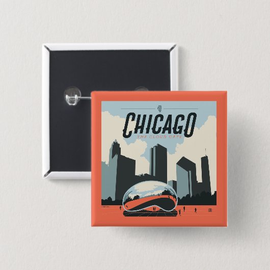 Chicago, Illinois | Millennium Park Button (Vorne & Hinten)