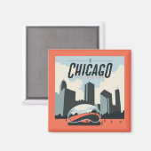 Chicago, Illinois | Millennium Park Magnet (Vorderseite/Rückseite)