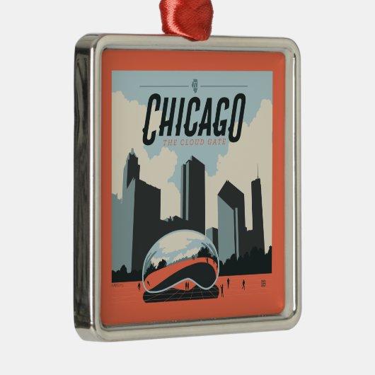 Chicago, Illinois | Millennium Park Ornament Aus Metall (Rechts)