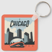 Chicago, Illinois | Millennium Park Schlüsselanhänger (Rückseite)