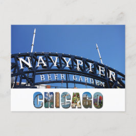 Chicago Illinois Navy Pier Sign Postkarte