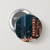 Chicago Illinois Neon Sign Button (Vorne & Hinten)