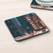 Chicago Illinois Neon Sign Getränkeuntersetzer (Linke Seite)