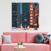 Chicago Illinois Neon Sign Leinwanddruck (Insitu (Wohnzimmer))