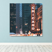 Chicago Illinois Neon Sign Leinwanddruck (Insitu (Holzboden))