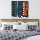 Chicago Illinois Neon Sign Leinwanddruck (Insitu (Schlafzimmer))