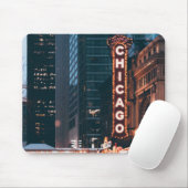Chicago Illinois Neon Sign Mousepad (Mit Mouse)