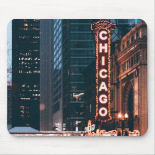 Chicago Illinois Neon Sign Mousepad