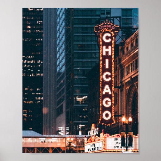 Chicago Illinois Neon Sign Poster (Vorne)