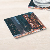 Chicago Illinois Neon Sign Rechteckiger Pappuntersetzer (angewinkelt)