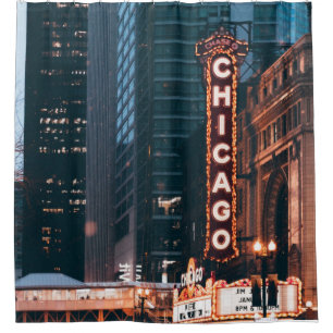 Chicago Illinois Neon Unterschreiben Duschvorhang
