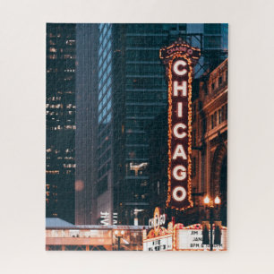 Chicago Illinois Neon Unterschreiben Puzzle