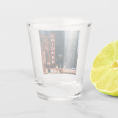 Chicago Illinois Neon Unterschreiben Schnapsglas (Rückseite)