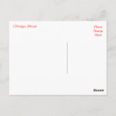 Chicago Illinois Night Skyline Travel Post Card Postkarte (Rückseite)