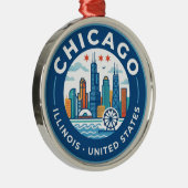 Chicago Illinois Ornament Aus Metall (Rechts)