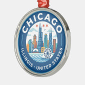 Chicago Illinois Ornament Aus Metall (Links)